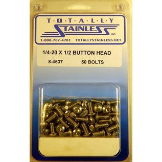 Totally Stainless 1/4-20 x 1/2" Stainless Button Head Bolts - 8-4537