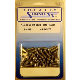 Totally Stainless 1/4-20 x 3/4" Stainless Button Head Bolts - 8-4539