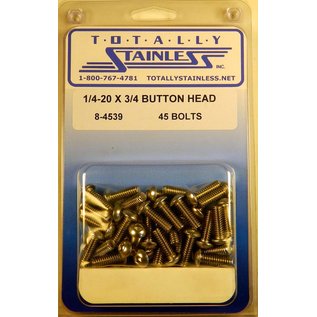 Totally Stainless 1/4-20 x 3/4" Stainless Button Head Bolts - 8-4539