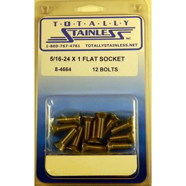 Totally Stainless 5/16-24 x 1" Stainless Flat Socket Head Bolts - 8-4664