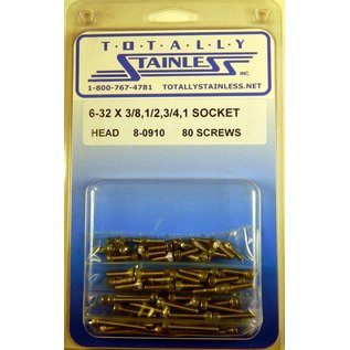 Totally Stainless 6-32 Stainless Assorted Socket Head Machine Screws - 8-0910