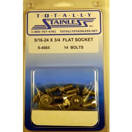 Totally Stainless 5/16-24 x 3/4" Stainless Flat Socket Head Bolts - 8-4665