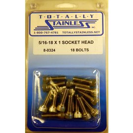 Totally Stainless 5/16-18 x 1" Stainless Socket Head Bolts - 8-0324
