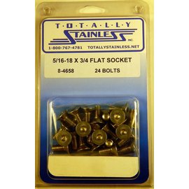 Totally Stainless 5/16-18 x 3/4" Stainless Flat Socket Head Bolts - 8-4658