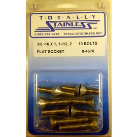 Totally Stainless 3/8-16 x 1", 1-1/2" & 2" Stainless Flat Socket Head Bolts - 8-4670