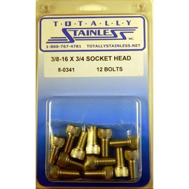 Totally Stainless 3/8-16 x 3/4" Stainless Socket Head Bolts - 8-0341