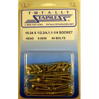 Totally Stainless 10-24 Stainless Assorted Socket Head Machine Screws - 8-0930
