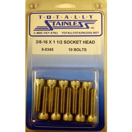 Totally Stainless 3/8-16 x 1-1/2" Stainless Socket Head Bolts - 8-0345