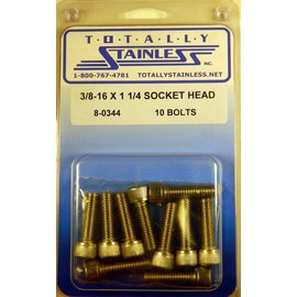 Totally Stainless 3/8-16 x 1-1/4 " Stainless Socket Head Bolts - 8-0344