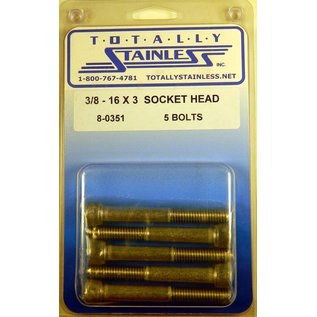Totally Stainless 3/8-16 x 3" Stainless Socket Head Bolts - 8-0351