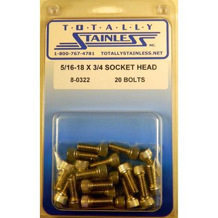 Totally Stainless 5/16-18 x 3/4" Stainless Socket Head Bolts - 8-0322