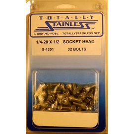 Totally Stainless 1/4-20 x 1/2" Stainless Socket Head Bolts - 8-4301