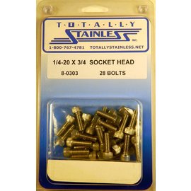 Totally Stainless 1/4-20 x 3/4" Stainless Socket Head Bolts - 8-0303