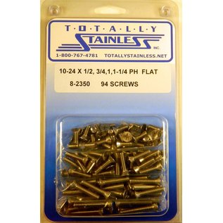 Totally Stainless 10-24 x 1/2, 3/4 & 1-1/4" Stainless  Phillips Flat Head Machine Screws - 8-2350