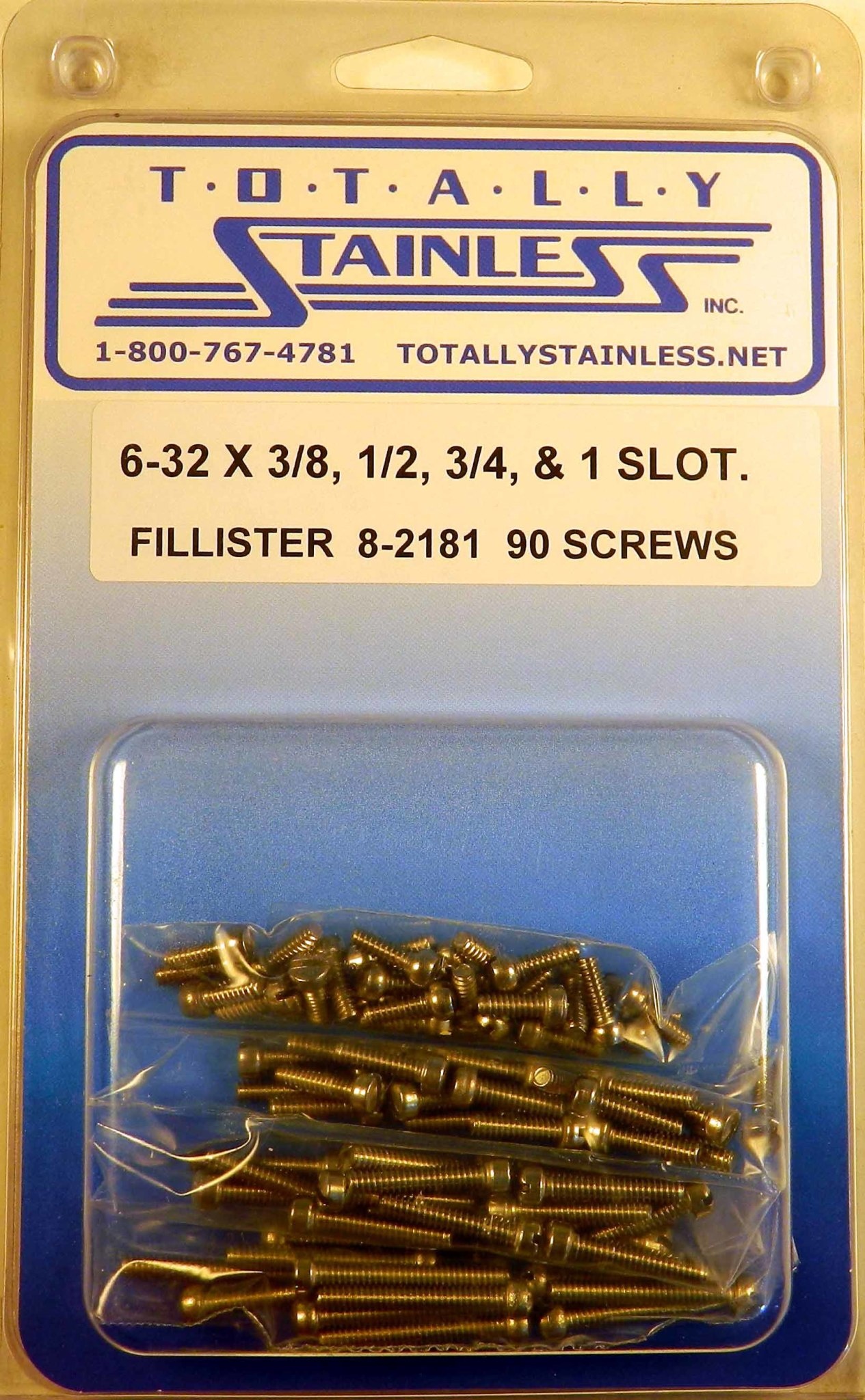 slotted fillister head machine screw