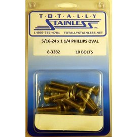 Totally Stainless 5/16-24 x 1-1/4" Stainless  Phillips Oval Head Bolts