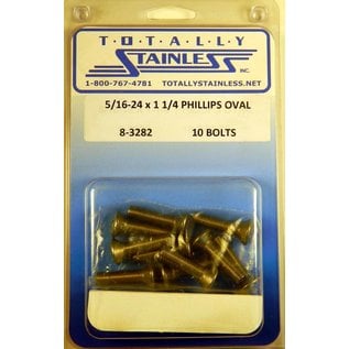 Totally Stainless 5/16-24 x 1-1/4" Stainless  Phillips Oval Head Bolts