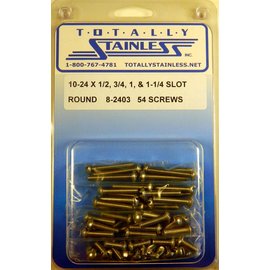 Totally Stainless 10-24 x 1/2", 3/4", 1", & 1-1/4" Stainless Slotted Round Head Machine Screws - 8-2403