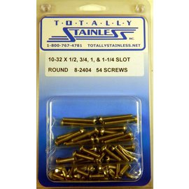 Totally Stainless 10-32 x 1/2", 3/4", 1", & 1-1/4" Stainless Slotted Round Head Machine Screws - 8-2404