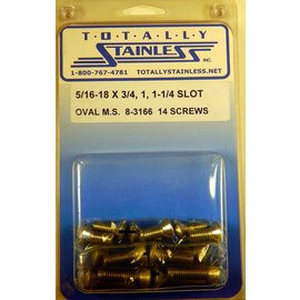 Totally Stainless 5/16-18 x 3/4", 1", & 1-1/4" Stainless Slotted Oval Head Machine Screws - 8-3166