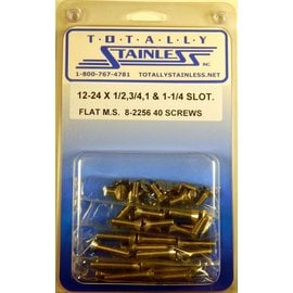 Totally Stainless 12-24 x 1/2", 3/4", 1", & 1-1/4" Stainless Slotted Flat Head Machine Screws - 8-2256