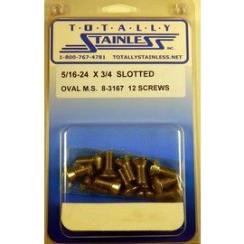 Totally Stainless 5/16-24 x 3/4" Stainless Slotted Oval Head Machine Screws - 8-3167