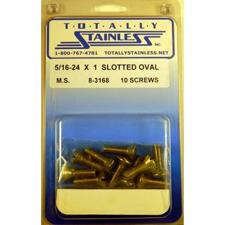 Totally Stainless 5/16-24 x 1" Stainless Slotted Oval Head Machine Screws - 8-3168