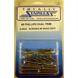 Totally Stainless #8 Stainless Phillips Oval Jackson Head Sheet Metal Screws #6 Head - Asst Lengths - 8-0533