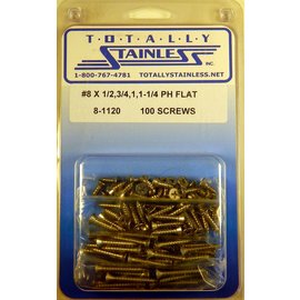 Totally Stainless #8 Stainless Phillips Flat Head Sheet Metal Screws - 8-1120