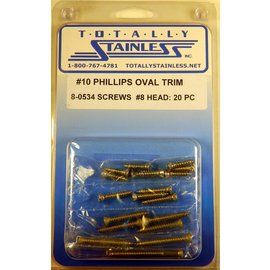 Totally Stainless #10 Stainless Phillips Oval Jackson Head Sheet Metal Screws W/ #8 Head - 8-0534