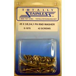 Totally Stainless #8 Stainless Phillips Round Washer Head Sheet Metal Screws - 8-1676