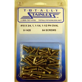 Totally Stainless #10 Stainless Phillips Oval Head Sheet Metal Screws - 8-1420