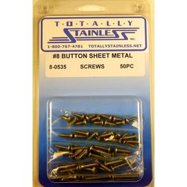 Totally Stainless #8 Stainless Button Head Allen Sheet Metal Screws - 8-0535