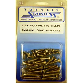 Totally Stainless #12 Stainless Phillips Oval Head Sheet Metal Screws - 8-1440