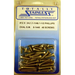 Totally Stainless #12 Stainless Phillips Oval Head Sheet Metal Screws