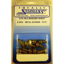 Totally Stainless 5/16 Stainless Indented Hex Washer Head Sheet Metal Screws - 8-0539
