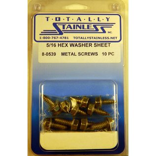 Totally Stainless 5/16 Stainless Indented Hex Washer Head Sheet Metal Screws - 8-0539
