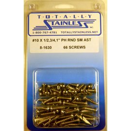 Totally Stainless #10 Stainless Phillips Round Head Sheet Metal Screws - 8-1630