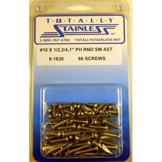 Totally Stainless #10 Stainless Phillips Round Head Sheet Metal Screws - 8-1630