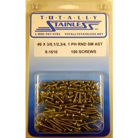 Totally Stainless #6 Stainless Phillips Round Head Sheet Metal Screws - 8-1610