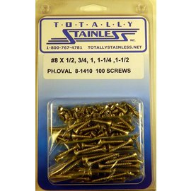 Totally Stainless #8 Stainless Phillips Oval Head Sheet Metal Screws - 8-1410