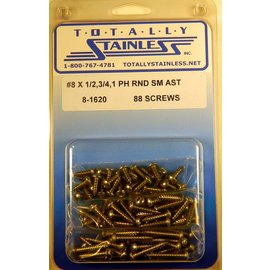 Totally Stainless #8 Stainless Phillips Round Head Sheet Metal Screws