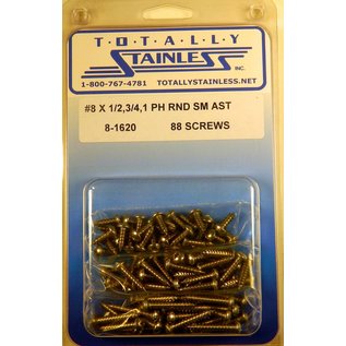 Totally Stainless #8 Stainless Phillips Round Head Sheet Metal Screws - 8-1620