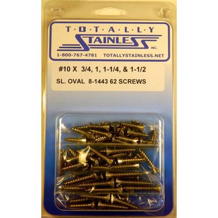 Totally Stainless #10 Stainless Slotted Oval Head Sheel Metal Screws