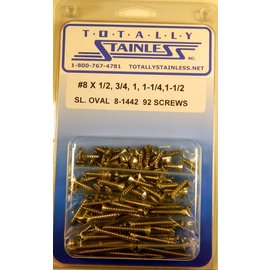 Totally Stainless #8 Stainless Slotted Oval Head Sheet Metal Screws - 8-1442