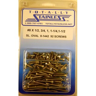 Totally Stainless #8 Stainless Slotted Oval Head Sheet Metal Screws - 8-1442
