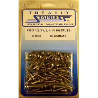 Totally Stainless #10 Stainless Phillips Truss Head Sheet Metal Screws