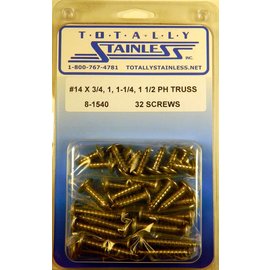 Totally Stainless #14 Stainless Phillips Truss Head Sheet Metal Screws
