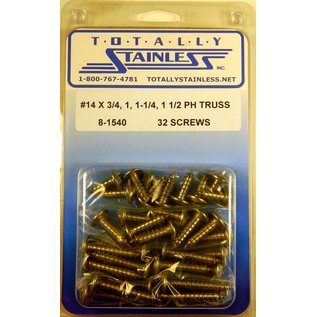 Totally Stainless #14 Stainless Phillips Truss Head Sheet Metal Screws