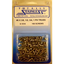 Totally Stainless #6 Stainless Phillips Truss Head Sheet Metal Screws - 8-1510